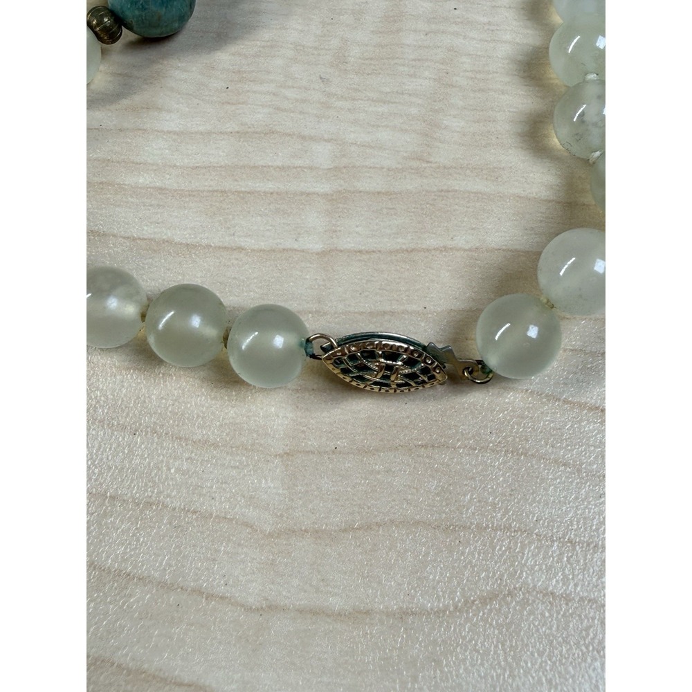 VTG Chinese jade? Cloisonne Brass Enamel Goodluck Goose Bird‎ Pendant Necklace - Picture 13 of 16